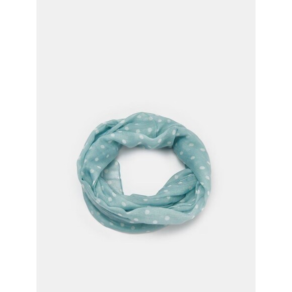 2 Chic Light Gauzy Polka Dot Infinity Scarf Aqua Blue White - Picture 1 of 6